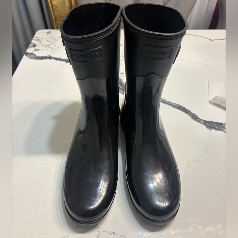 Hunter Women Shiny Black Waterproof Boots